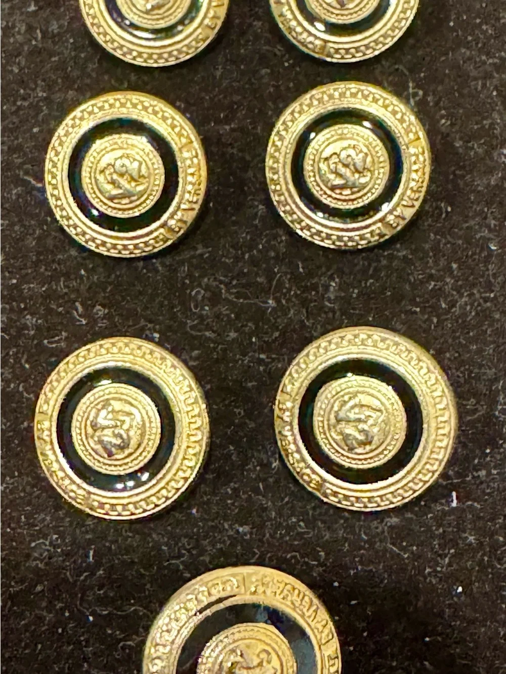 Versace V2 Gold-Tone Decorative Men’s Button Set - Black Accent, 12.5 mm d